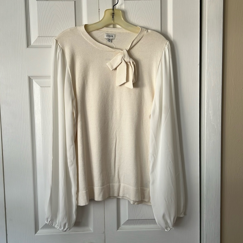 NWT J. Crew ivory cotton sweater XXL